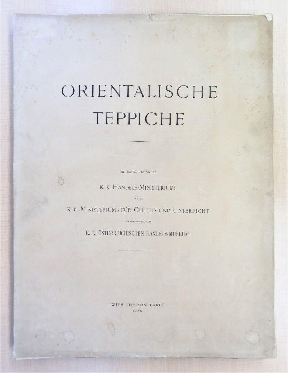 'Orientalische Teppiche' (2 Vols.) - Antique Oriental Carpet Catalog 1892 Rare