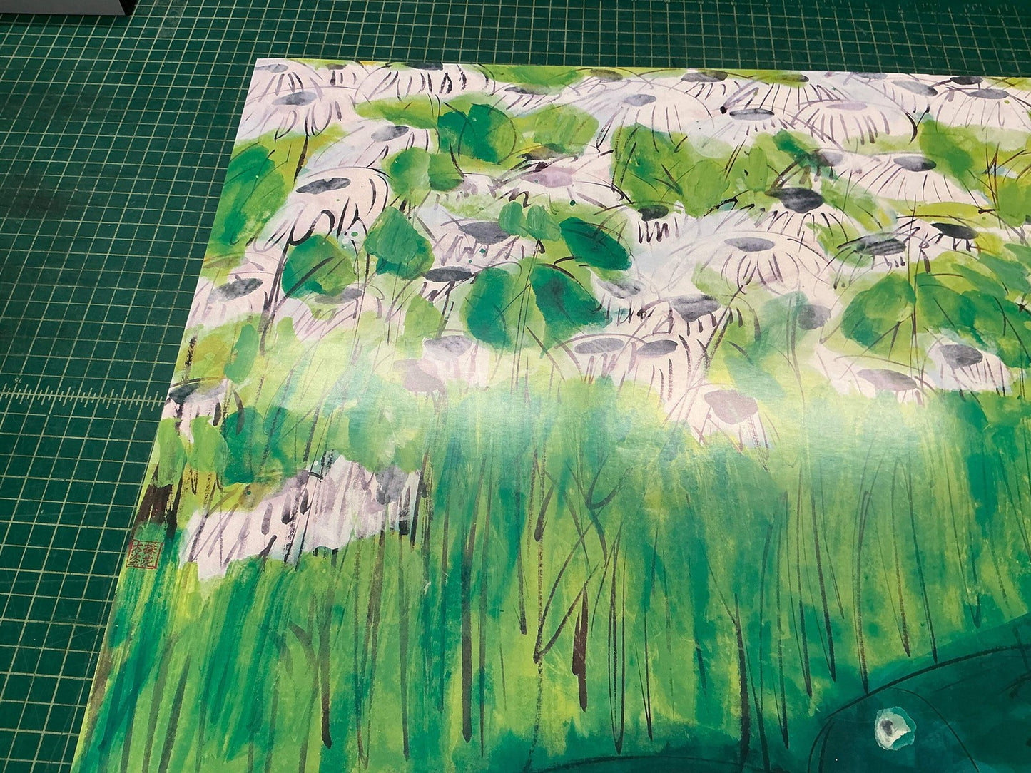 Walasse Ting 8 Green Ducks (No Text) " Poster Contemporary Gr