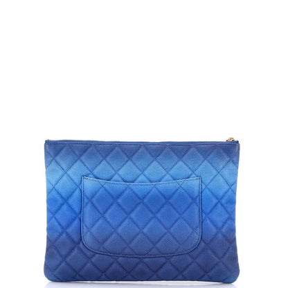 Chanel O Case Clutch Quilted Ombre Caviar Medium