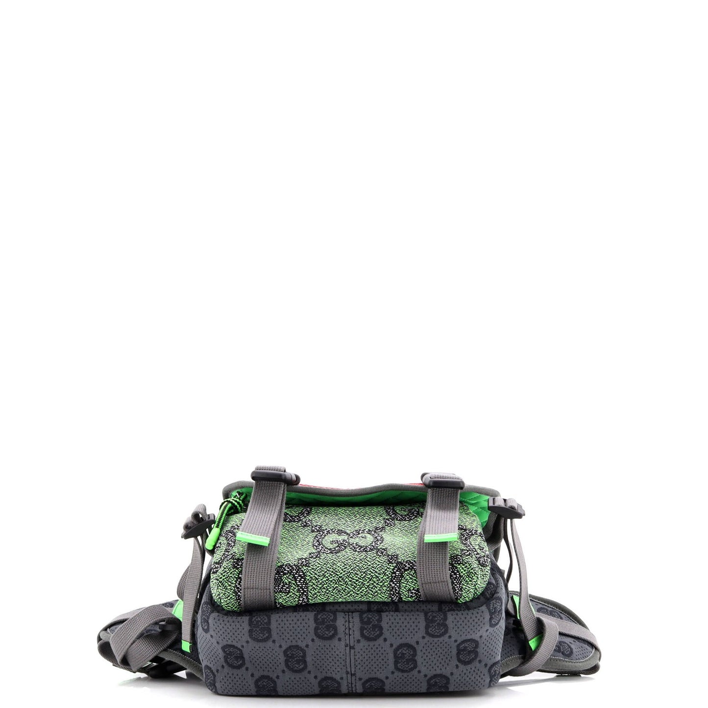 Gucci Buckle Flap Chest Strap Backpack Gg Fabric With Rubber