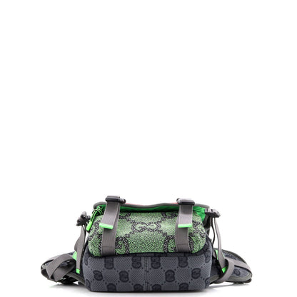Gucci Buckle Flap Chest Strap Backpack Gg Fabric With Rubber