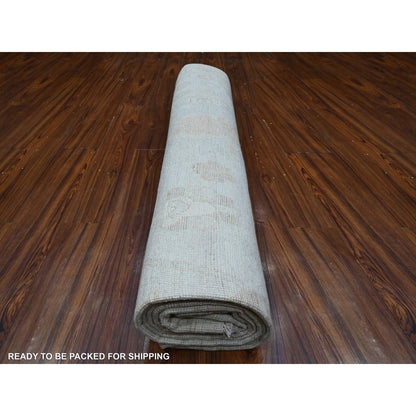 9'X11'10" Medium Gray Vegetable Dyes Afghan Angora Oushak Oriental Rug