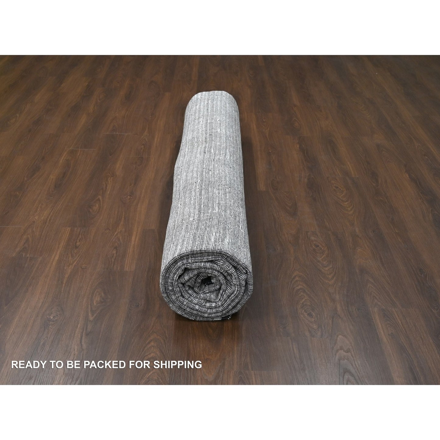 12'1"X15'1" Ivory Modern Design Wool & Silk Hand Loomed Oversized Rug