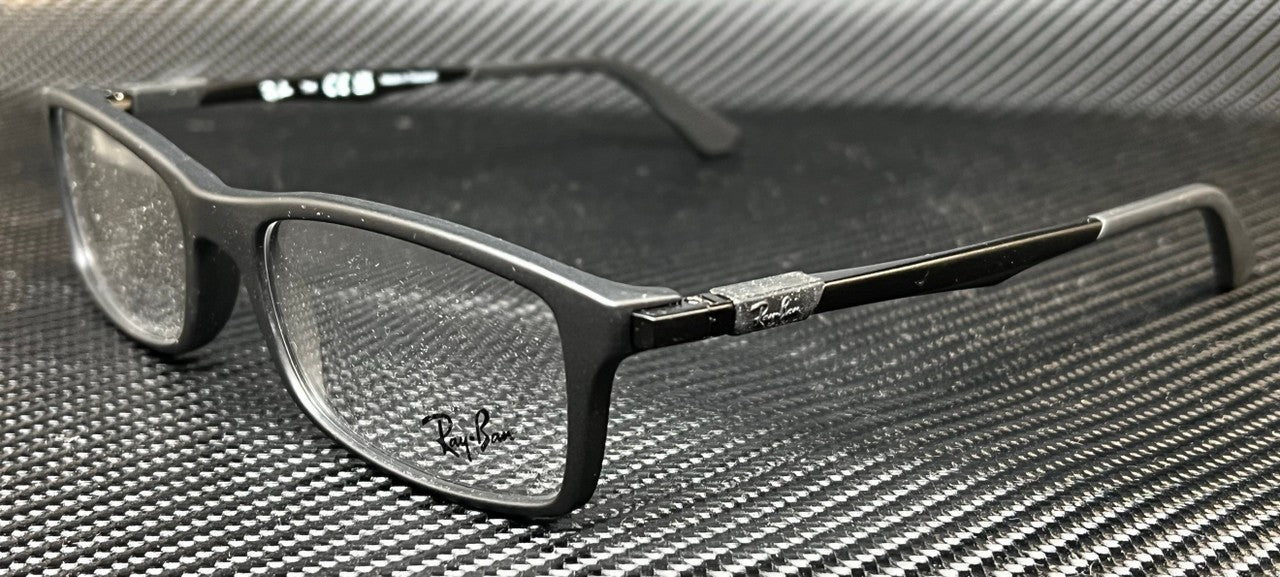 RAY BAN RX7017 5196 Matte Black Rectangle 56 mm Unisex Eyeglasses