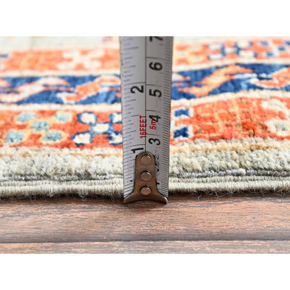 2'7"X11'3" Gray Caucasian Design 200 Kpsi Hand Knotted Wool Runner Rug