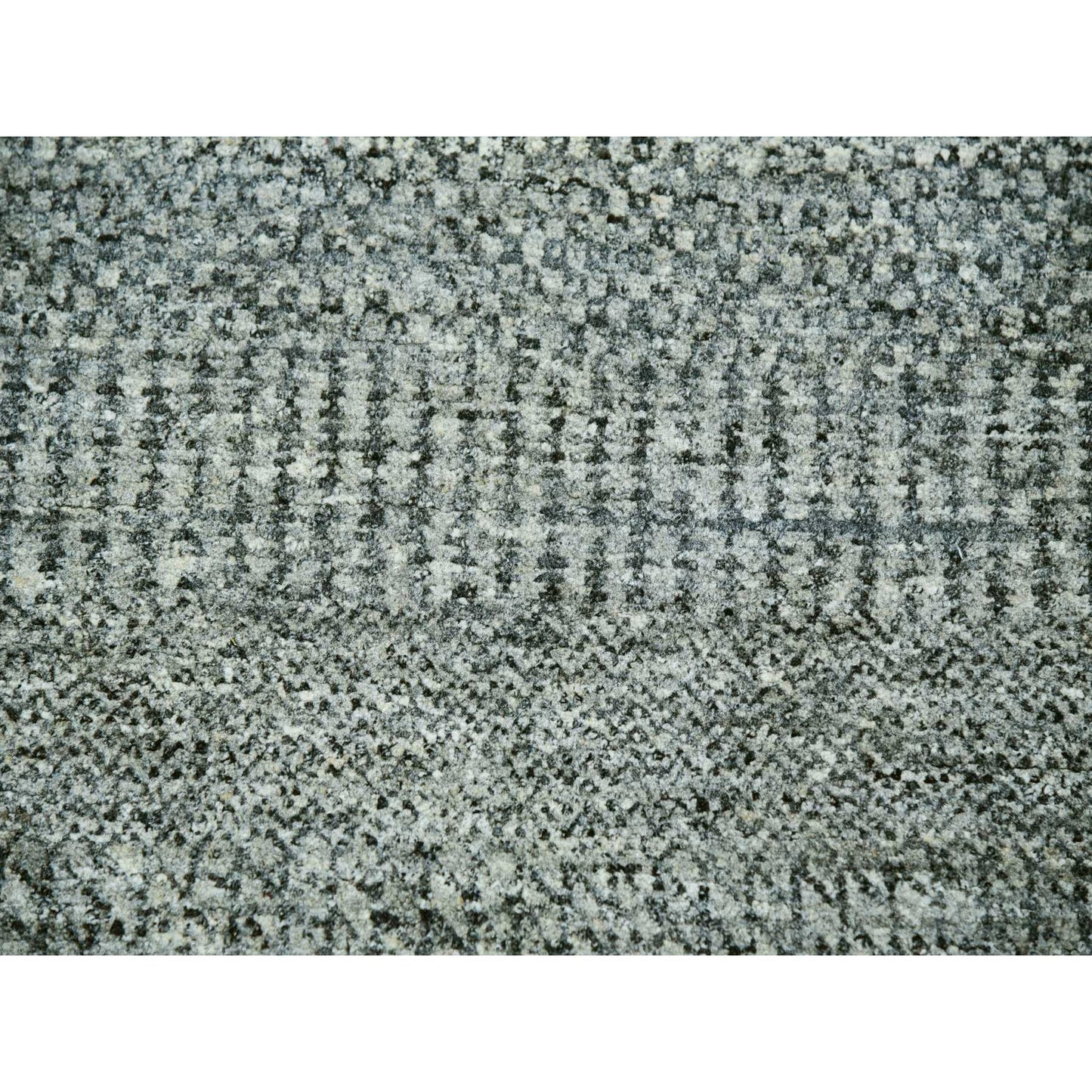 Rug 8'x8' Glacier Gray Modern Grass Hand Knotted Wool Square Oriental