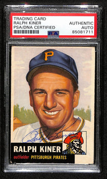 Ralph Kiner Hof Signed 1953 Topps Card #191