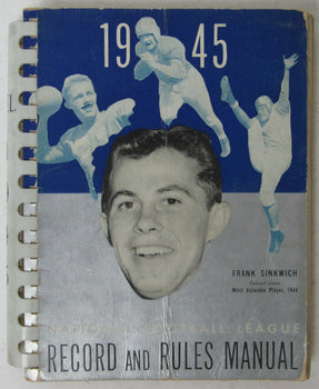 1945 Nfl Record And Rules Manual With Frank Sinkwich Lions On Cover 144940