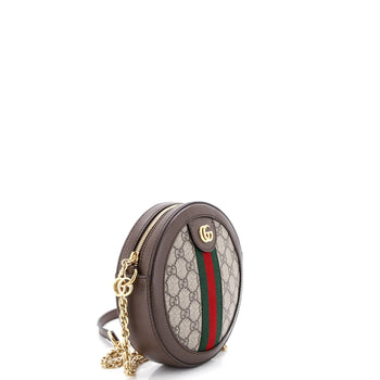 Gucci Ophidia Round Shoulder Bag Gg Coated Canvas Mini