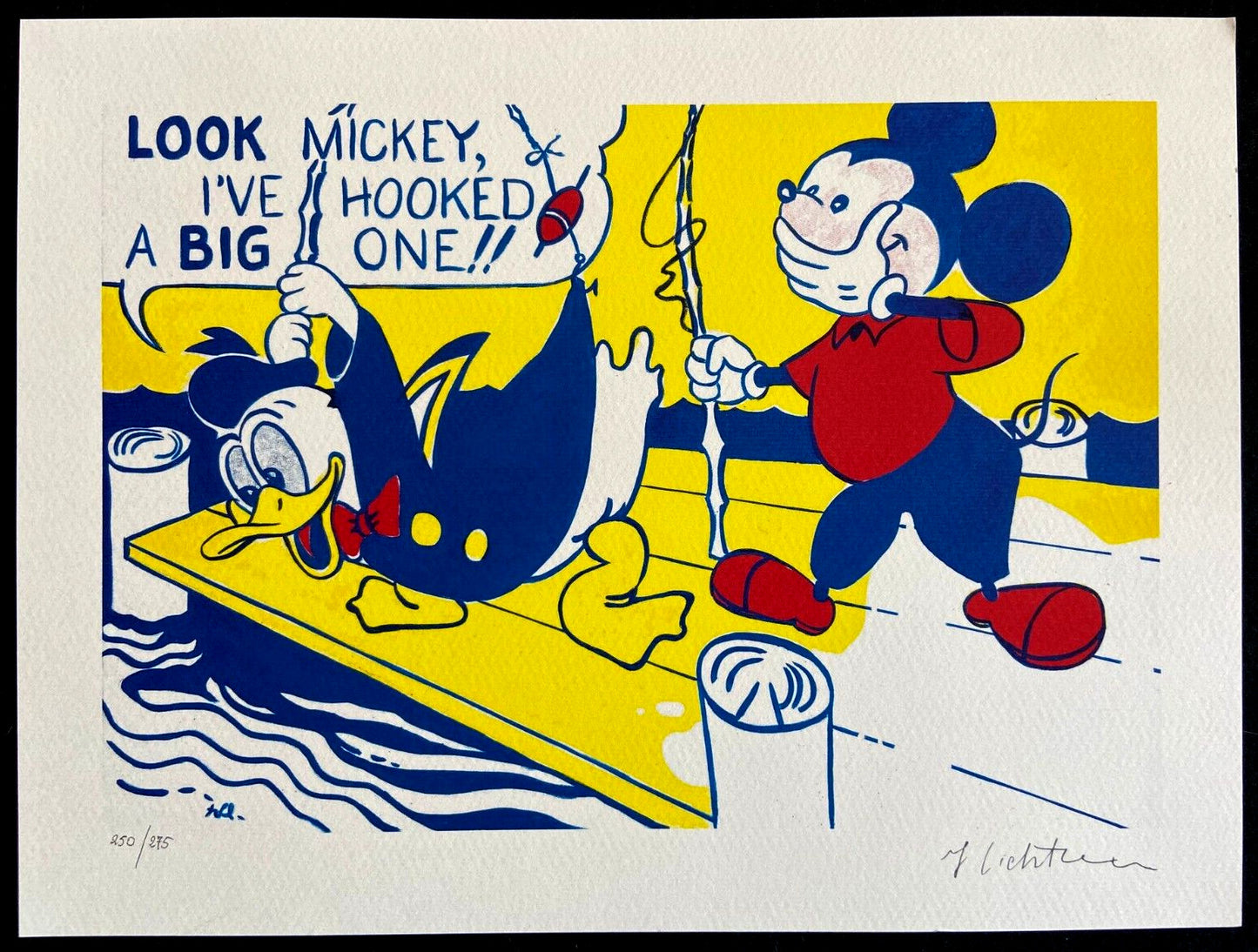 Roy Lichtenstein Lithograph Coa Signed Numbered Crayon Stamp -Kaws