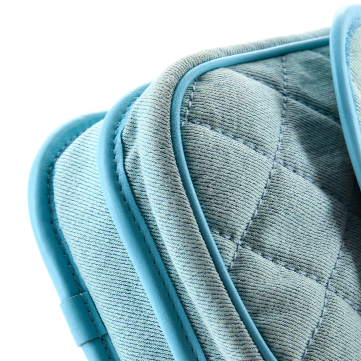 Chanel Flap Clutch With Chain Quilted Denim Mini