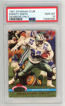 Emmitt Smith 1991 Stadium Club Members Only Psa Mt 10