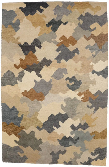 Indo-Gabbeh Modern Multicolor Abstract Rug