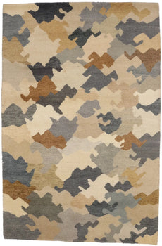 Indo-Gabbeh Modern Multicolor Abstract Rug