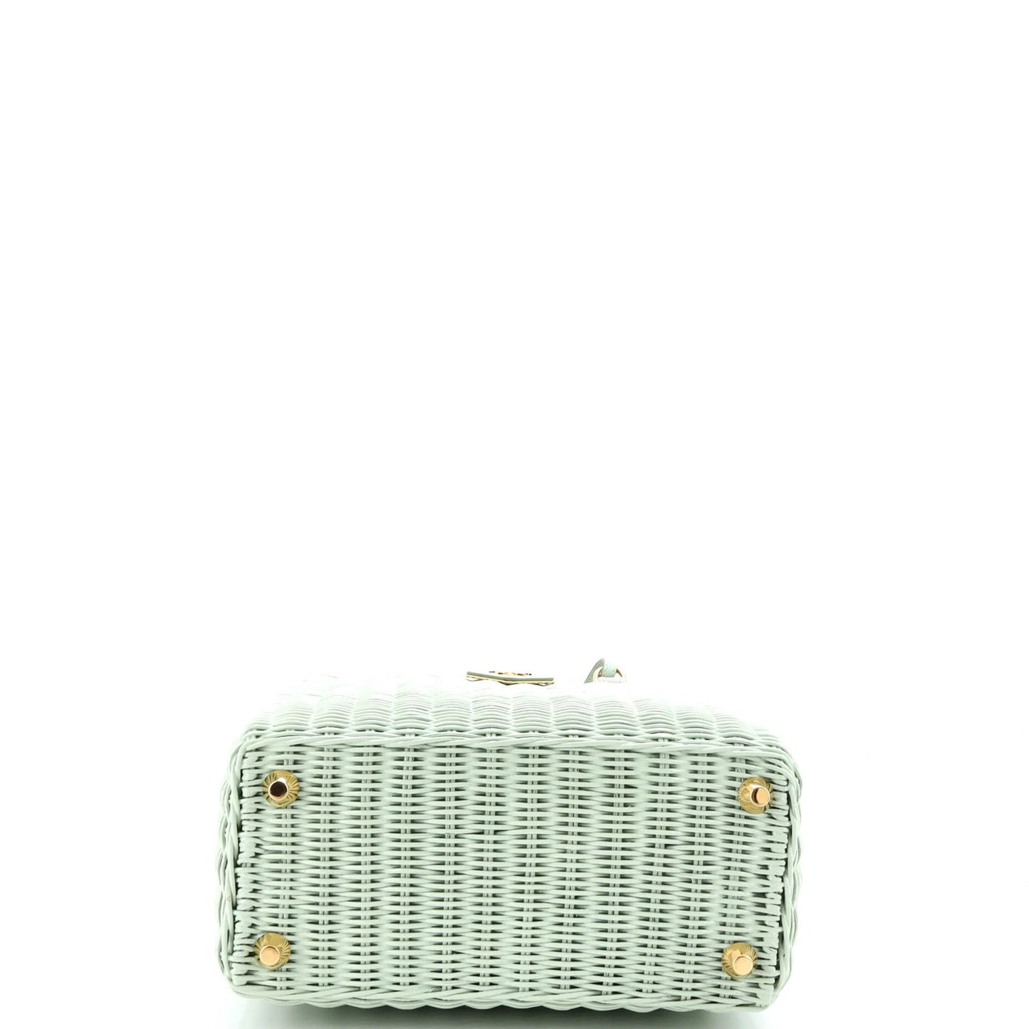 Prada Basket Bag Wicker With Canapa Small