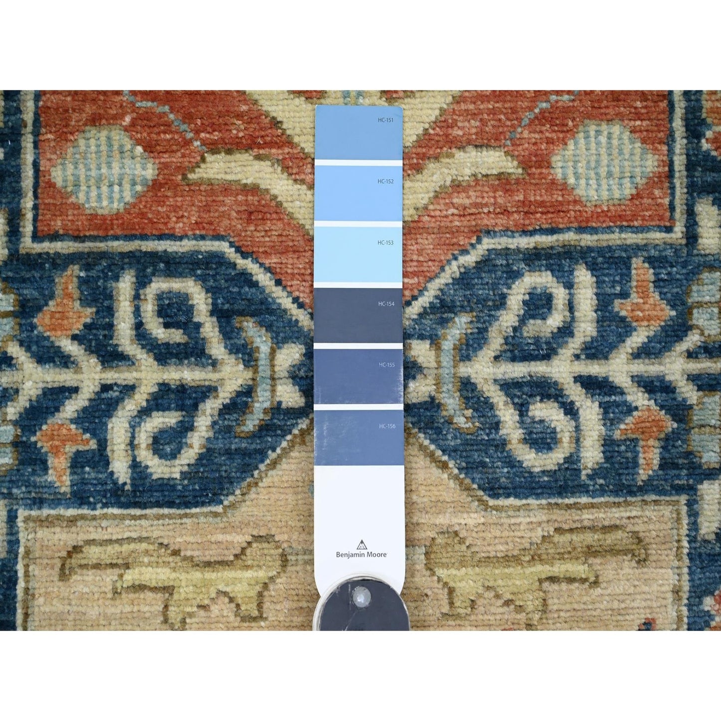 2'7"X11'9" Blue Aryana Grade Akstafa Design Hand Knotted Wool Runner Rug