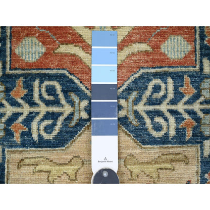 2'7"X11'9" Blue Aryana Grade Akstafa Design Hand Knotted Wool Runner Rug