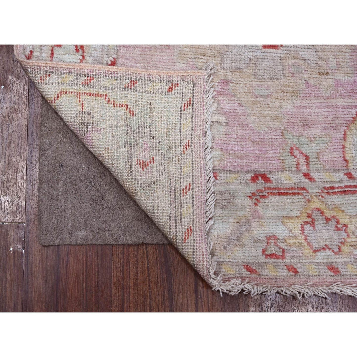 2'10"X11'6" Dust Storm Pink Angora Oushak Runner Oriental Rug