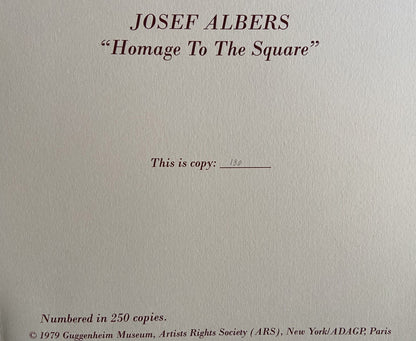 Josef Albers Lithograph Guggenheim Museum Coa Numbered Published