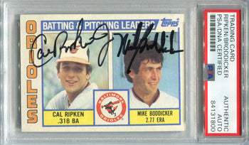 Cal Ripken Jr. & Mike Boddicker Autographed 1984 Topps Card (Psa)