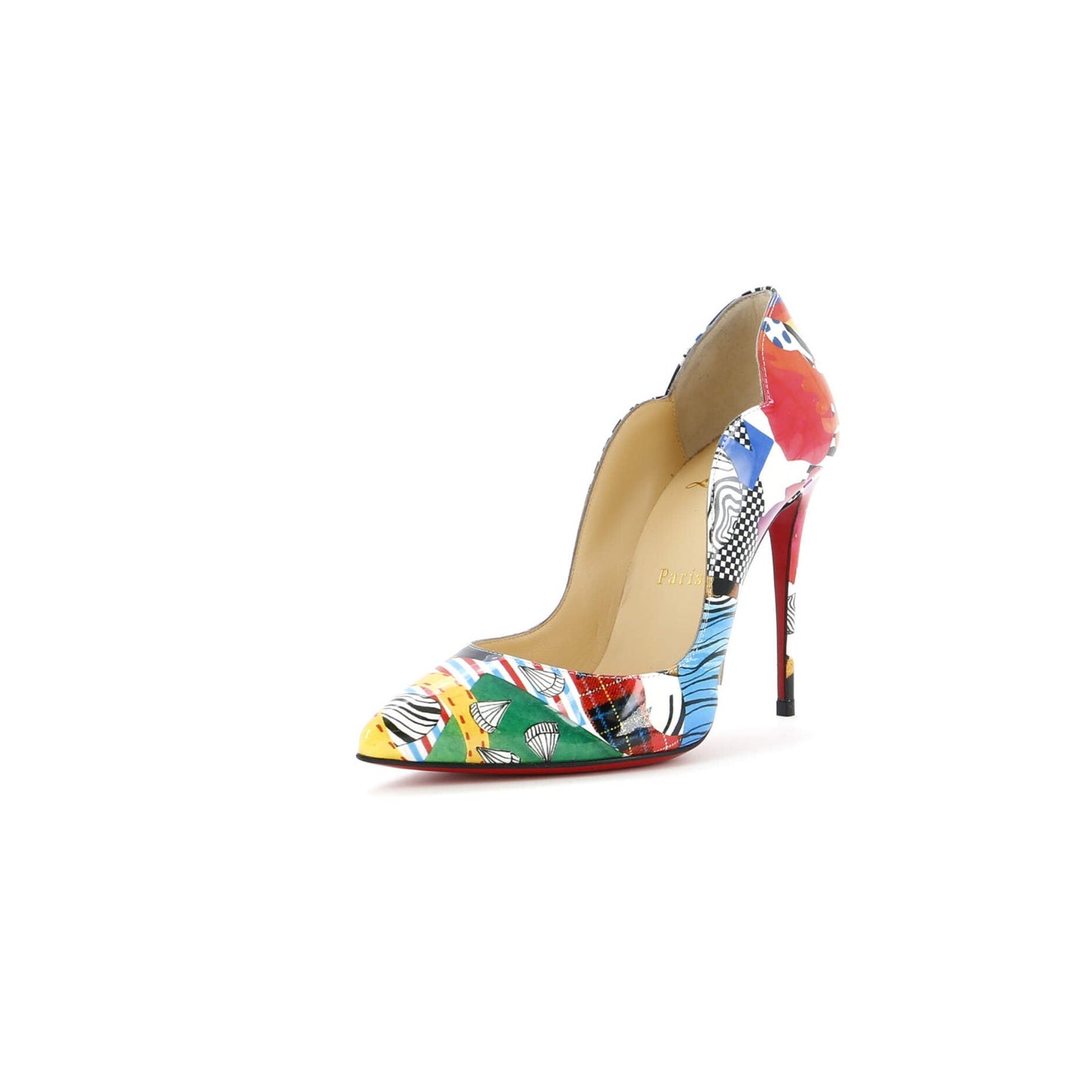 Christian Louboutin Women'S Hot Chick Pumps Printed Patent 100