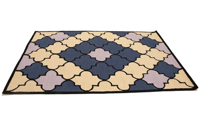 5X8 Ft Multicolored Hand-Tufted Rug Contemporary