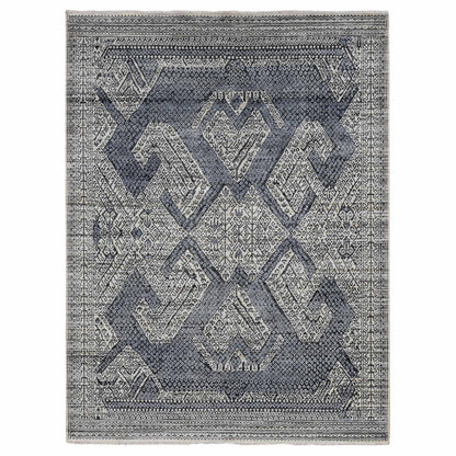9'X12'3" Vista White Hand Knotted Pure Silk Small Repetitive Design Rug