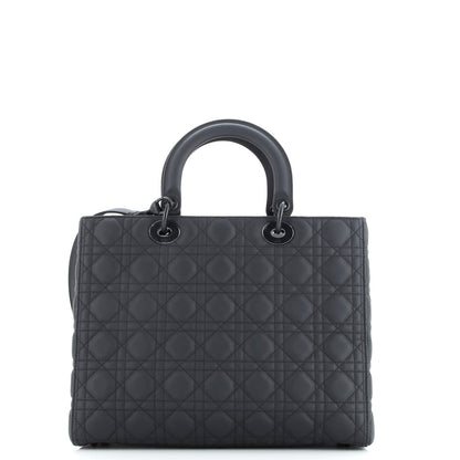 Christian Dior Ultra Matte Lady Dior Bag Cannage Quilt Calfskin Large
