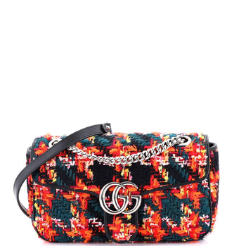 Gucci Gg Marmont Flap Bag Tweed Small