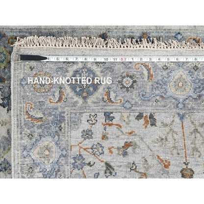 3'X4'10" Platinum Gray Denser Weave Oushak Natural Wool Hand Knotted Rug