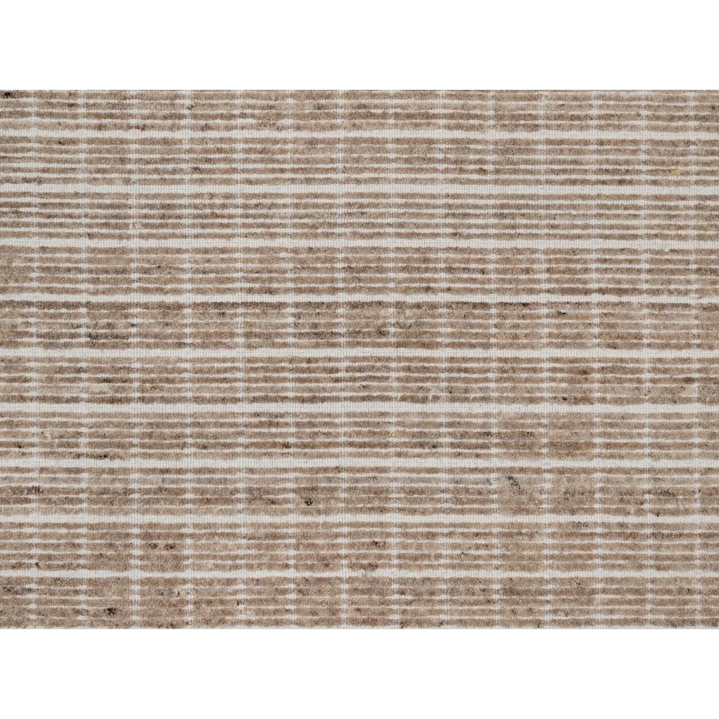8'1"X10' Sand Brown Loomed Knotted Modern Plain Decor Box Design Wool Rug