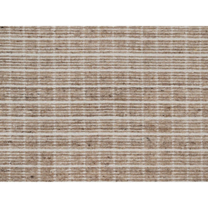 8'1"X10' Sand Brown Loomed Knotted Modern Plain Decor Box Design Wool Rug