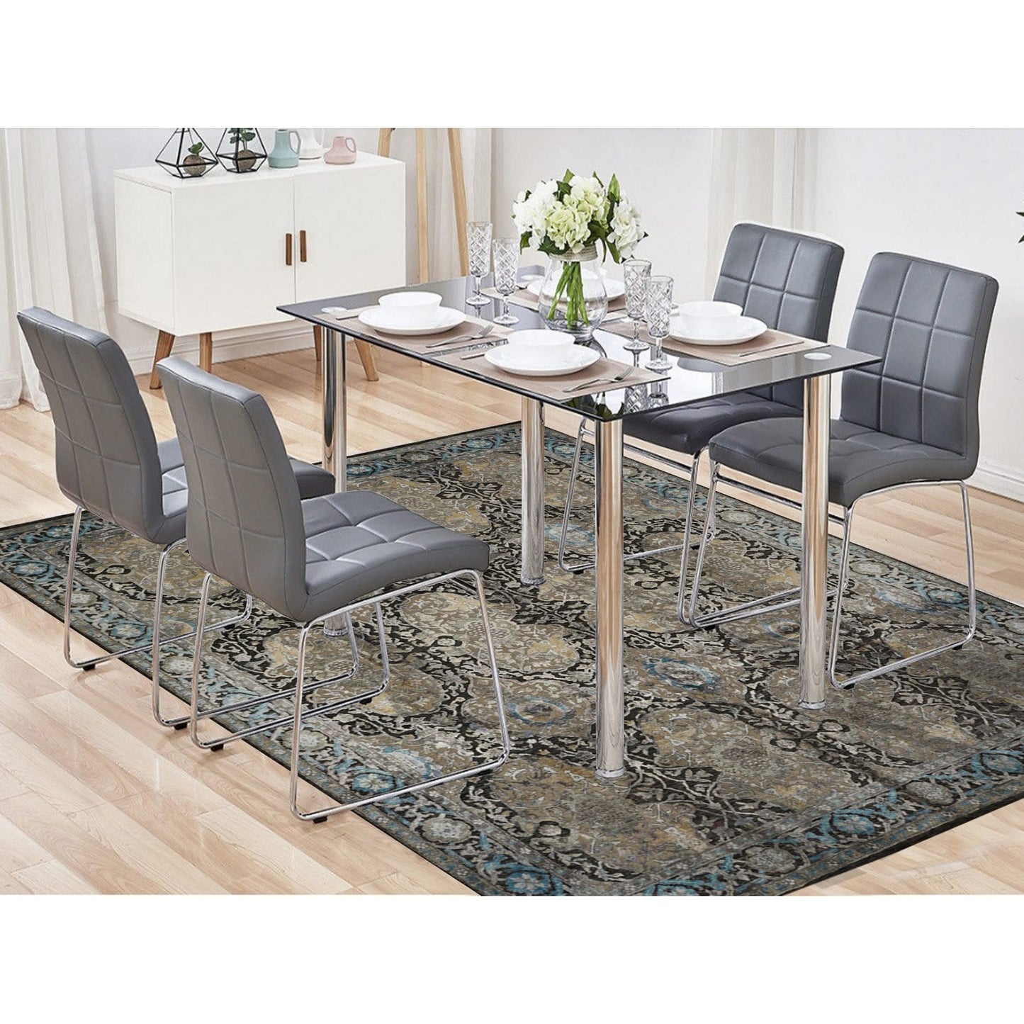 8'3"X9'9" Brown Zoroastrian Influence Silk With Wool Hand Knotted Rug