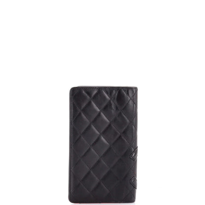Chanel Cambon Bifold Wallet Quilted Calfskin Long
