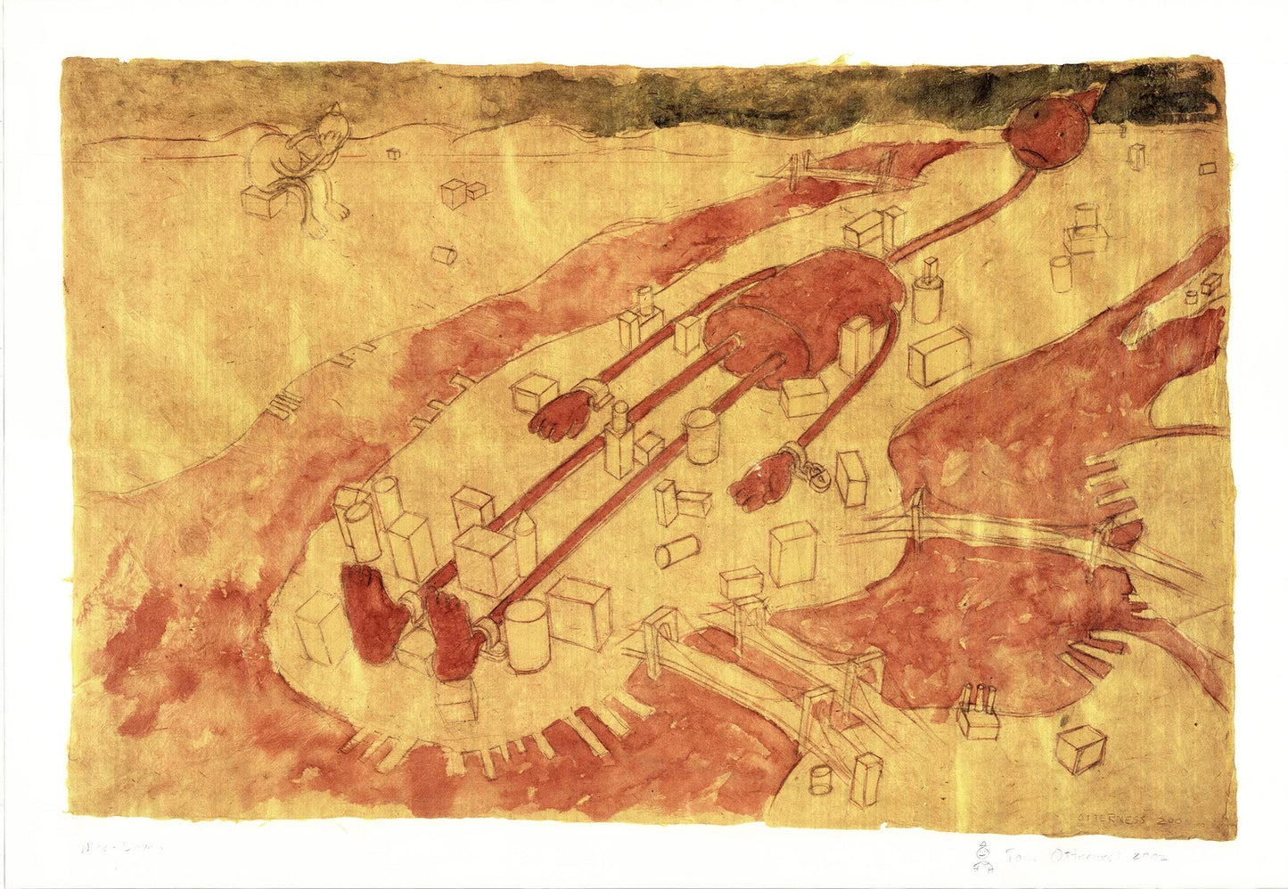 Tom Otterness Nine-Eleven Signed " Offset Lithograph