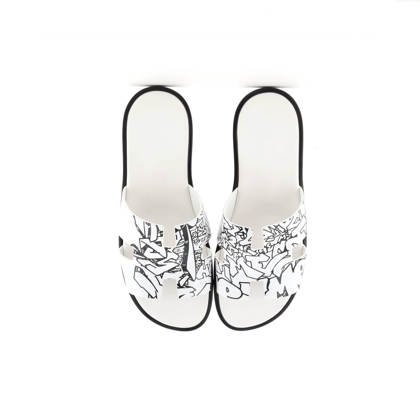 Hermes Men'S Izmir Slide Sandals Printed Leather