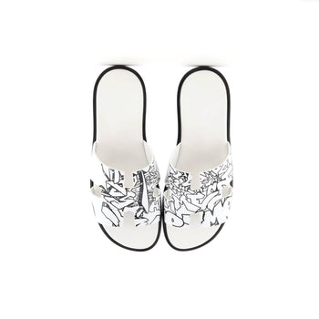 Hermes Men'S Izmir Slide Sandals Printed Leather