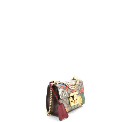 Gucci Padlock Shoulder Bag Tian Print Gg Coated Canvas Small