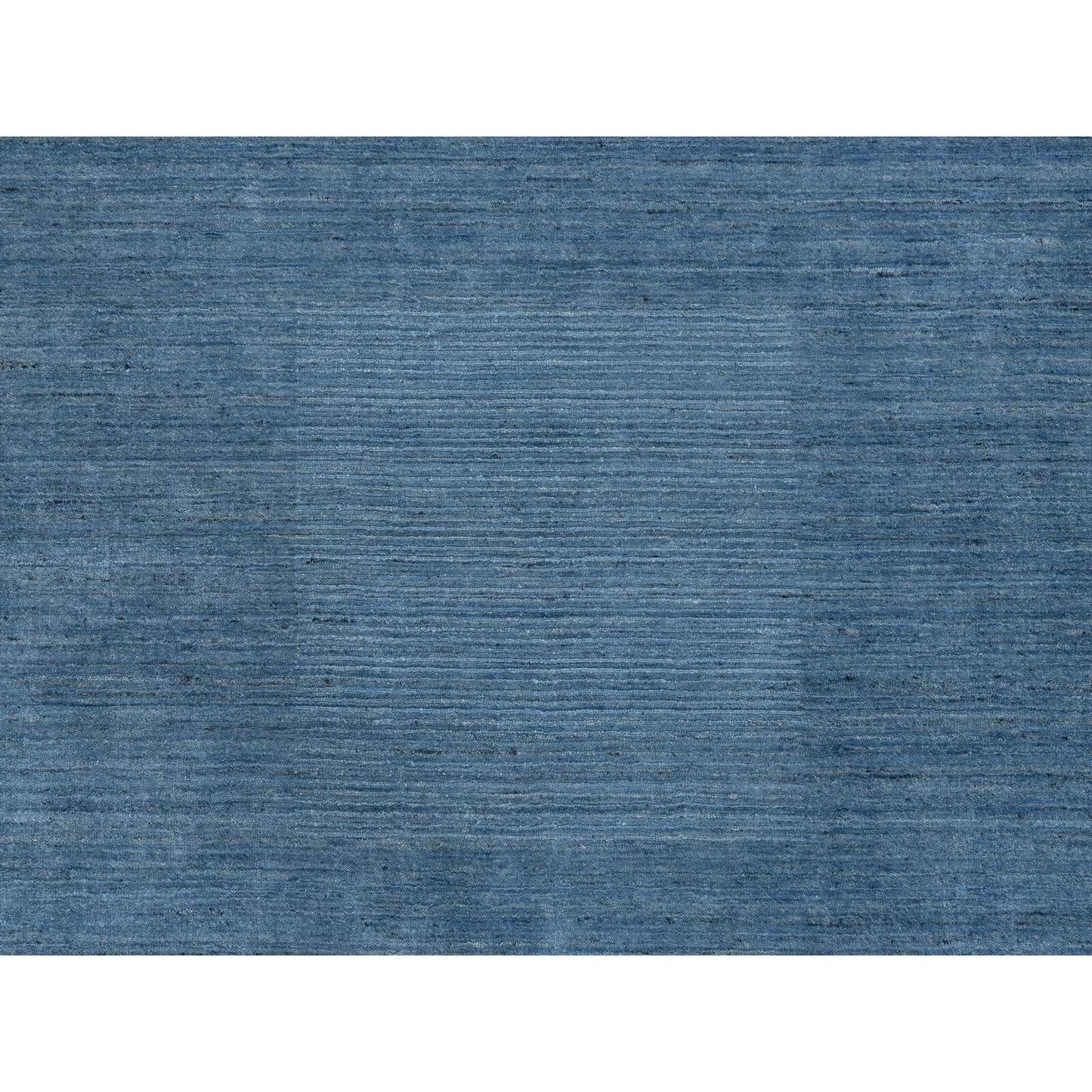 10'X14' Denim Blue Hand Loomed Modern Design Pure Wool Rug