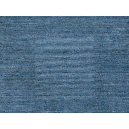 10'X14' Denim Blue Hand Loomed Modern Design Pure Wool Rug