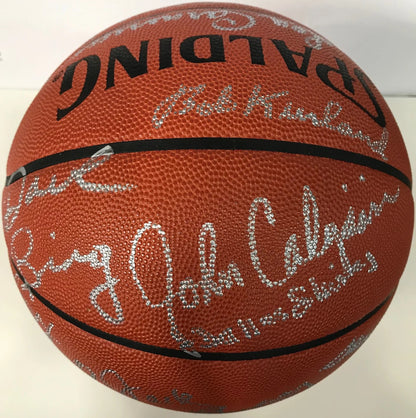 Hall Of Famers Autographed Official Leather Spalding Basketball