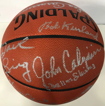 Hall Of Famers Autographed Official Leather Spalding Basketball