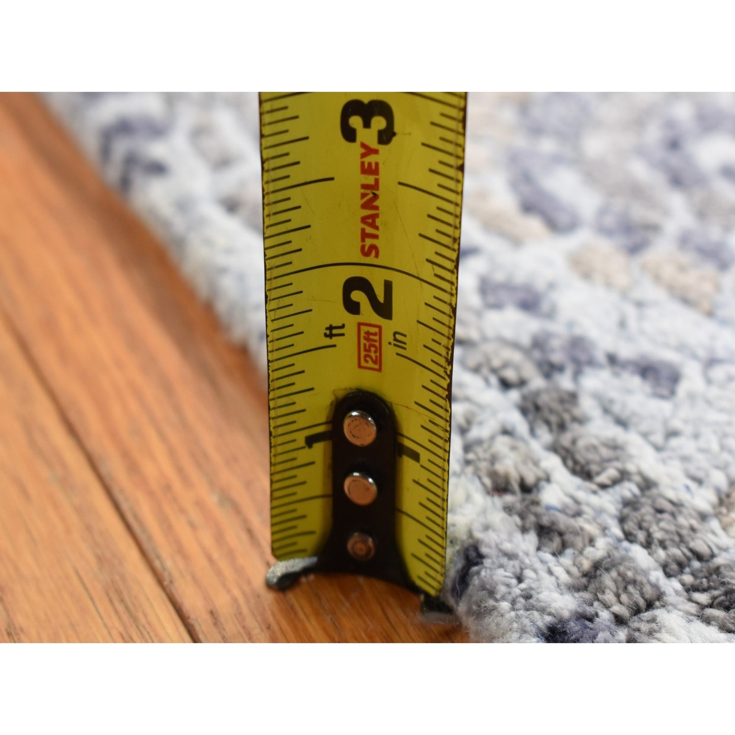 2'2"X3' Gray Silken Roman Mosaic Design Hand Knotted Sample Mat Rug