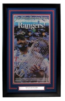 The Dallas Morning News Newspaper 2023 Texas Rangers World Series Champs Framed2