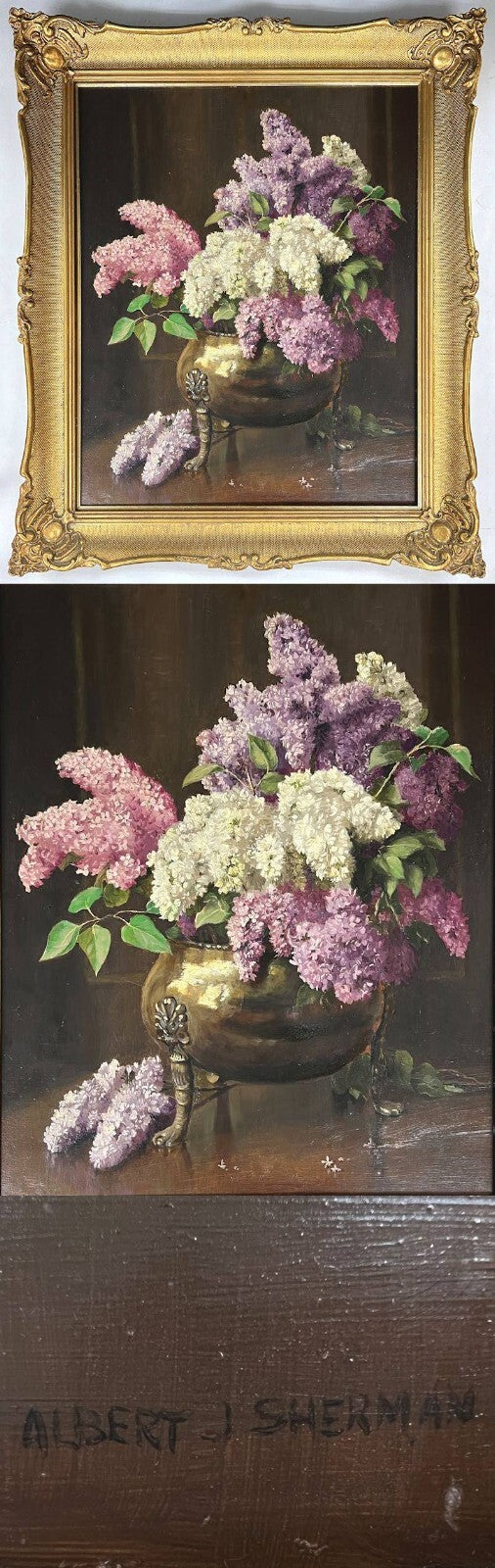 Albert John Sherman (Australian) Original Flower Painting Oil On Board Signed