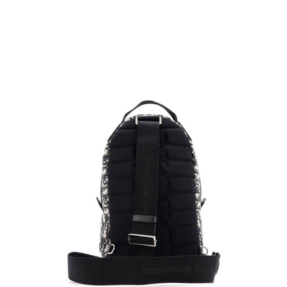 Christian Dior Zip Around Sling Backpack Oblique Canvas