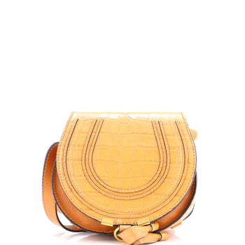 Chloe Marcie Crossbody Bag Crocodile Embossed Leather Mini