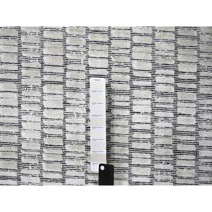 9'X12'1" Ivory Modern Roman Design Hand Loomed Oriental Rug