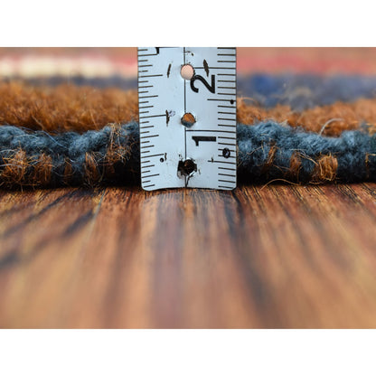 3'7"X6'1" Geometric Design Hand Knotted Wool Colorful Afghan Tribal Rug