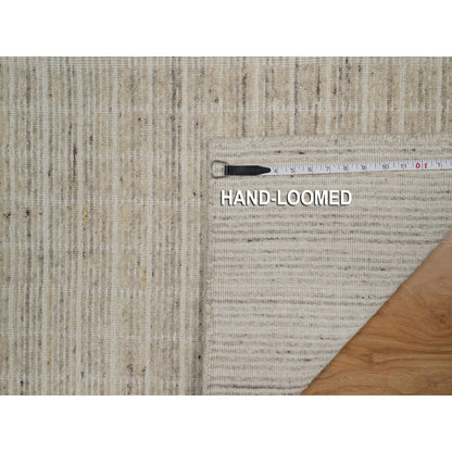 Knotted 2'x3'1" Ivory Modern Mat Rug Plain Decor Box Design Wool Loomed